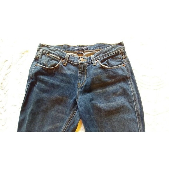 Ralph Lauren womens jeans 29 dark wash distressed waist apx 20" inseam 32.5 - Picture 6 of 9